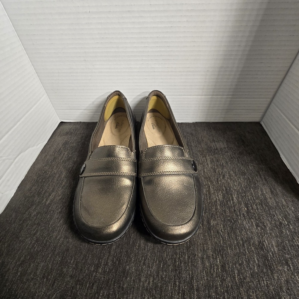 Clarks Collection Cora Daisy Comfort Loafers Women's Size 7 Bronze EUC